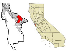 Lage im San Mateo County