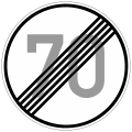 278-57 Ende der zulässigen Höchstgeschwindigkeit 70 km/h