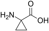 Structuurformule van 1-aminocyclopropaan-1-carbonzuur