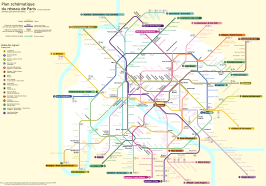 Lijnennetkaart 2024 Metro van Parijs