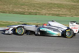 Michael Schumacher mit dem Mercedes MGP W02 in Jerez 2011