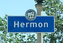 Hermon Neighborhood Sign located on Via Marisol at the 110 Freeway exit