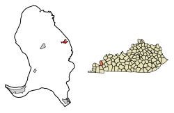 Location of Salem in Livingston County, Kentucky.