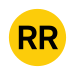 Rundes Liniensymbol mit den schwarzen Großbuchstaben RR in gelb gefülltem Kreis vor neutralem Hintergrund