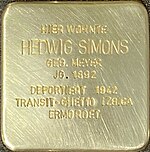 Stolperstein für Hedwig Simons