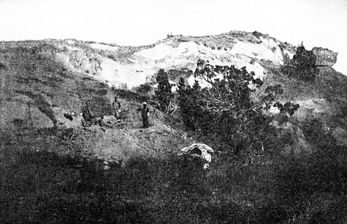 Photograph showing excavation in badlands