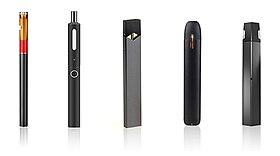 Various types of electronic cigarettes.