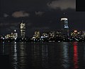 Boston's Prudential Tower is lit for the Red Sox during the 2007 playoffs