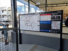 A map and information board on entrance gate A