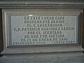 Commemorative plaque indicating the place where an assassination attempt was made against Governor Patricio Martinez.