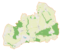 Mapa konturowa gminy Rychliki, po prawej znajduje się punkt z opisem „Śliwica”