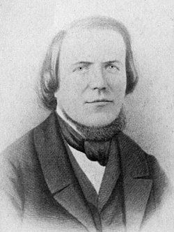 William Eddy, et medlem av Donnerfølget. Han døde i 1859. Originalbildet finnes hos Bancroft Library, University of California, Berkeley.