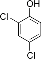 Structuurformule van 2,4-dichloorfenol