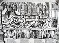 Auf dem Kupferstich von 1650 wird die Richmodis-Legende dargestellt, die sich an das gegenüberliegende Haus „Zum Papageien“ knüpft. Oben links ist der Hackeneysche Hof abgebildet.