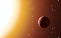 Artist's impression of a hot Jupiter exoplanet in the star cluster Messier 67