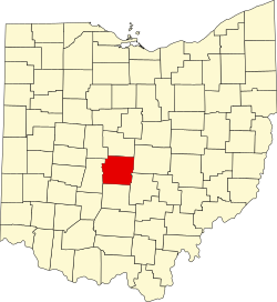 Karte von Franklin County innerhalb von Ohio