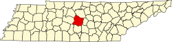 Karte von Rutherford County innerhalb von Tennessee