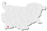 Karte von Bulgarien, Position von Melnik hervorgehoben