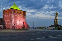 Turm des Heiligen Georg und denkmal für Waleri Tschkalow. 2021