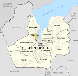 Lage von Neustadt in Flensburg