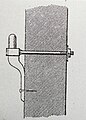Stützkloben, der mit einem Ankereisen durch einen Holzrahmen oder eine Mauer hindurchfasst (Handbuch der Architektur, 1896)