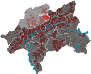 Lage des Wohnquartiers Uellendahl-Ost in Wuppertal