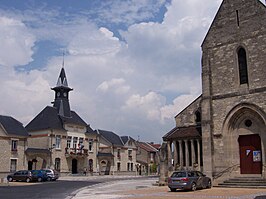 Centrum met kerk en gemeentehuis