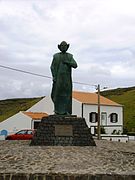 Kolumbus-Statue auf den Azoren, in Anjos, Kreis Vila do Porto