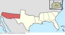 Map of the change to the Confederate States on April 17 1861