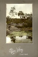 Palm Valley in 1922 or 1923; the image later tinted by Trudy Hayes