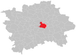 Location of Strašnice in Prague