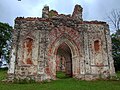 Ruine der 1944 zerstörten Lutherischen Kirche von Veckalsnava, erbaut von 1830 bis 1835