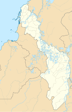 Mapa konturowa Bolívar, w centrum znajduje się punkt z opisem „Magangué”