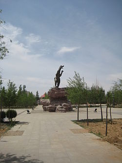 Dinosaur statue in Erenhot
