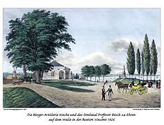 I 38 Die Bürger Artillerie Wache und das Denkmal Büsch ... auf der Bastion Vincent, 1826