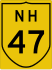 National Highway 47 marker