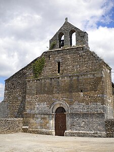 Westfassade der romanischen Kirche Saint-Jean in Nontronneau