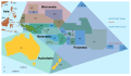 Map of Oceania with illustrative country Zones and ISO-3166 Country Codes
