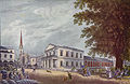 Ansicht des Posthofs am Paradeplatz im 19. Jahrhundert
