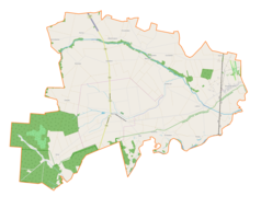 Mapa konturowa gminy Rzeczyca, po prawej znajduje się punkt z opisem „Lubocz”