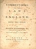 William Blackstone, Commentaries on the Laws of England (1st ed, 1765, vol I, title page).jpg