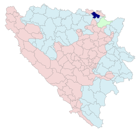 Bosanski Šamac'ın Bosna-Hersek'teki konumu