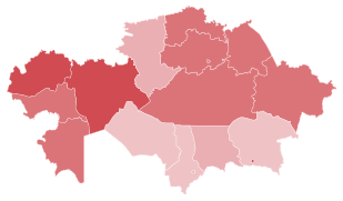 Kazakistan Halk Partisi      %0-5          %5-10        %10-15      %15-17