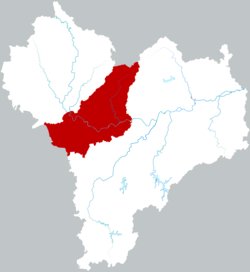 Location of Changshan County within Quzhou