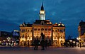 City Hall at night, February 2021