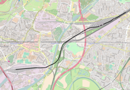 Spoorlijn Duisburg-Ruhrort Hafen - Oberhausen West op de kaart