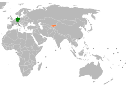 Lage von Deutschland und Kirgisistan