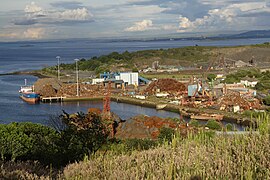 Blick auf den Hafen Inverkeithings