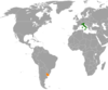 Location map for Italy and Uruguay.