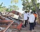 President of Indonesia Joko Widodo surveying earthquake damage in Lombok